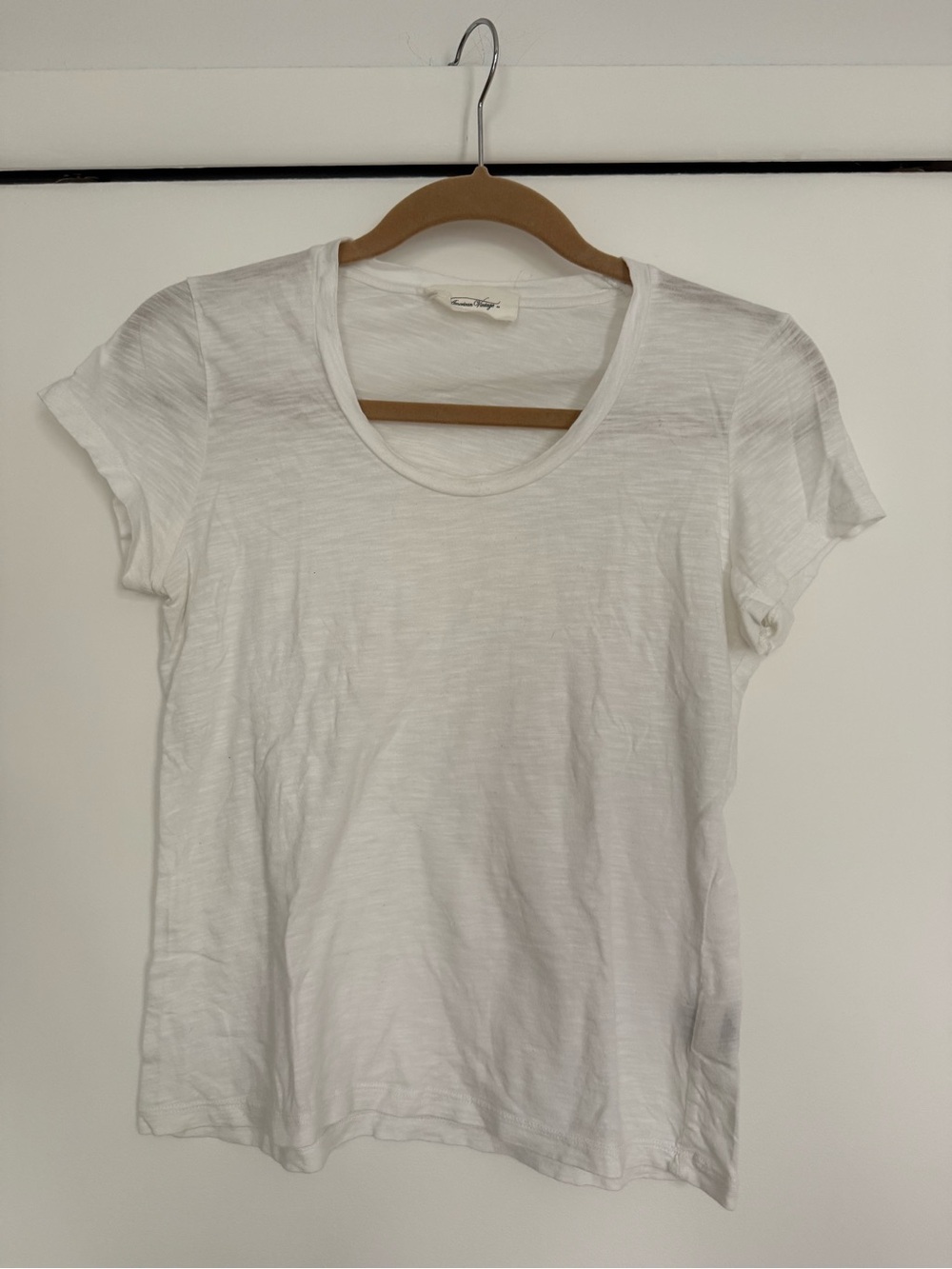 American Vintage Classic White Scoop Neck Tee